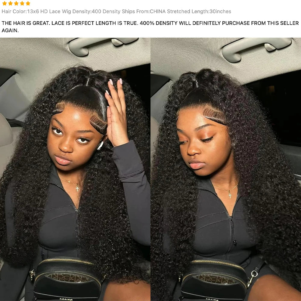 500 Density Glueless Wigs Human Hair Kinky Curly 13x6 Hd Lace Frontal Wig Brazilian 100% Human Hair Preplucked Wigs For Women - MAGUSTA BEAUTY