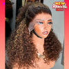 500 Density P30/27 Color Afro Kinky Curly 360 HD Lace Frontal Wig Human Hair Ready To Go Preplucked Brazilian Hair Wig For Woman - MAGUSTA BEAUTY