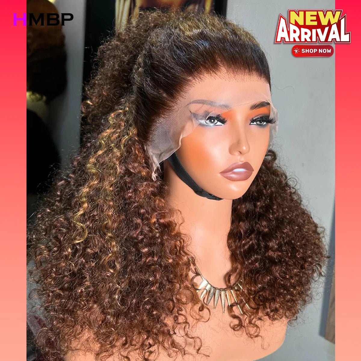500 Density P30/27 Color Afro Kinky Curly 360 HD Lace Frontal Wig Human Hair Ready To Go Preplucked Brazilian Hair Wig For Woman - MAGUSTA BEAUTY