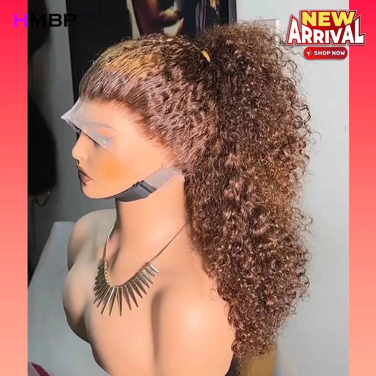500 Density P30/27 Color Afro Kinky Curly 360 HD Lace Frontal Wig Human Hair Ready To Go Preplucked Brazilian Hair Wig For Woman - MAGUSTA BEAUTY
