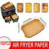 50/100PCS Air Fryer Disposable Paper Square Round Baking Paper Barbecue Plate NonStick Mat Kitchen Oven Oil Absorbing Paper Tool - MAGUSTA BEAUTY