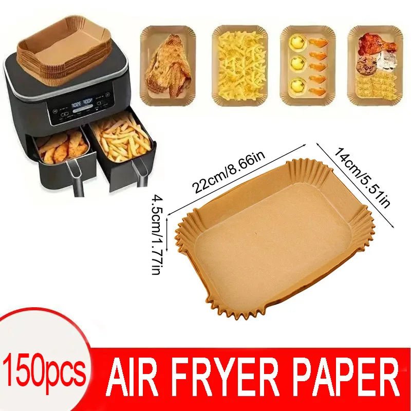 50/100PCS Air Fryer Disposable Paper Square Round Baking Paper Barbecue Plate NonStick Mat Kitchen Oven Oil Absorbing Paper Tool - MAGUSTA BEAUTY