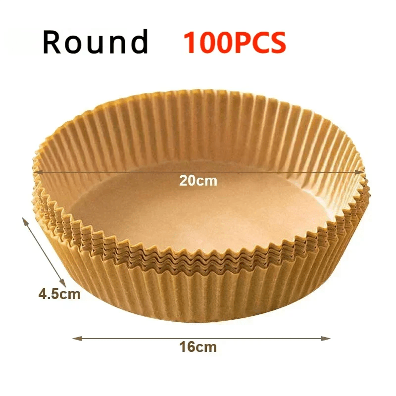 50/100PCS Air Fryer Disposable Paper Square Round Baking Paper Barbecue Plate NonStick Mat Kitchen Oven Oil Absorbing Paper Tool - MAGUSTA BEAUTY