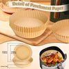50/100PCS Air Fryer Disposable Paper Square Round Baking Paper Barbecue Plate NonStick Mat Kitchen Oven Oil Absorbing Paper Tool - MAGUSTA BEAUTY