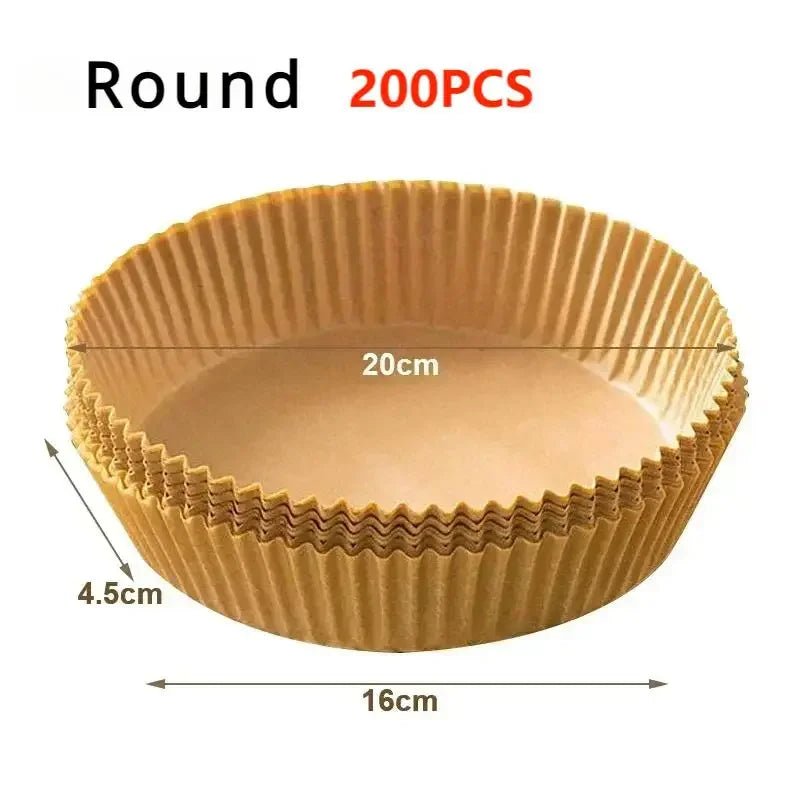 50/100PCS Air Fryer Disposable Paper Square Round Baking Paper Barbecue Plate NonStick Mat Kitchen Oven Oil Absorbing Paper Tool - MAGUSTA BEAUTY