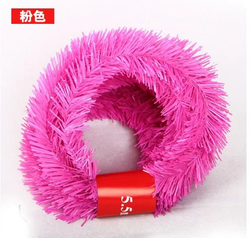 5.5m Rattan Artificial Pine Fir Wreath Christmas Tree Decoration Garland Rative Green Christmas Xmas Decor Fake Plants - MAGUSTA BEAUTY