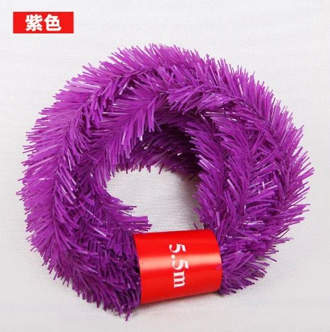 5.5m Rattan Artificial Pine Fir Wreath Christmas Tree Decoration Garland Rative Green Christmas Xmas Decor Fake Plants - MAGUSTA BEAUTY