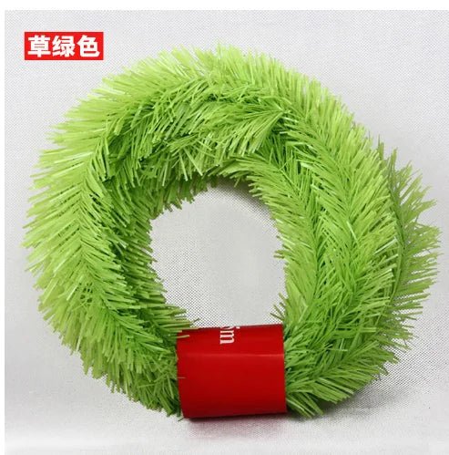 5.5m Rattan Artificial Pine Fir Wreath Christmas Tree Decoration Garland Rative Green Christmas Xmas Decor Fake Plants - MAGUSTA BEAUTY