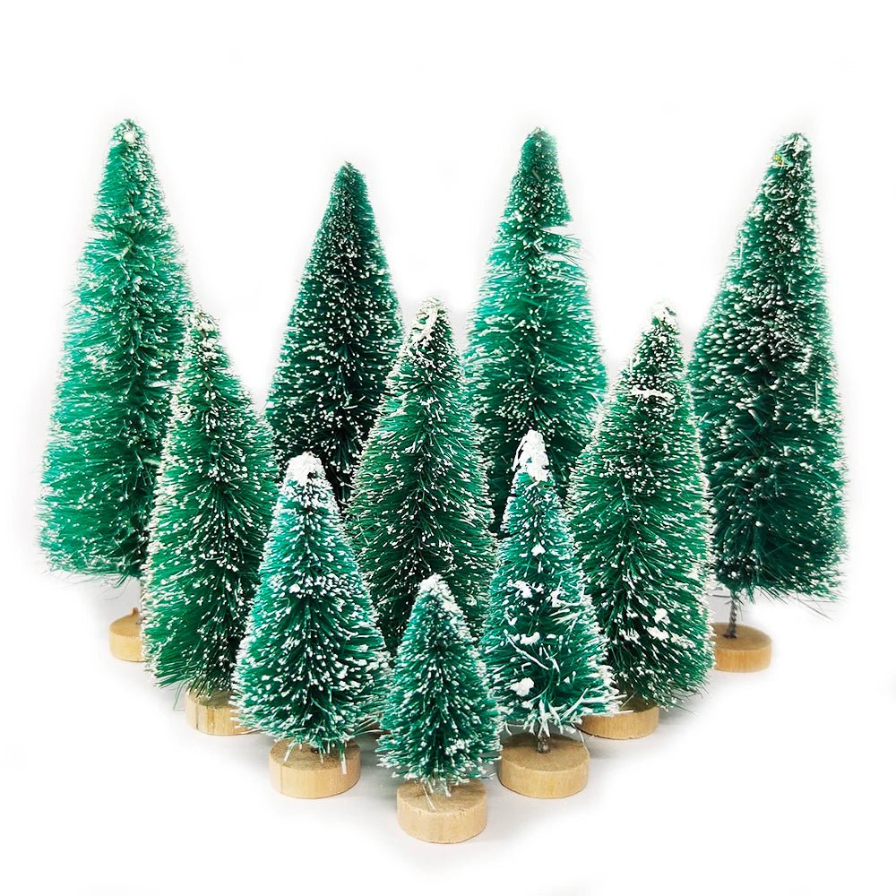 5/8pcs Mini Christmas Trees Small Artificial Christmas Tree Ornament Cedar Pine Sisal Tabletop Merry Christmas Party Decoration - MAGUSTA BEAUTY