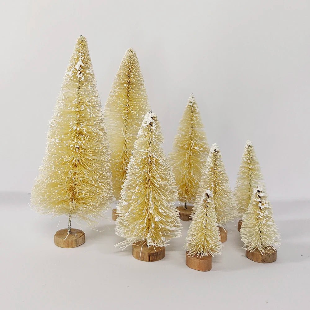 5/8pcs Mini Christmas Trees Small Artificial Christmas Tree Ornament Cedar Pine Sisal Tabletop Merry Christmas Party Decoration - MAGUSTA BEAUTY