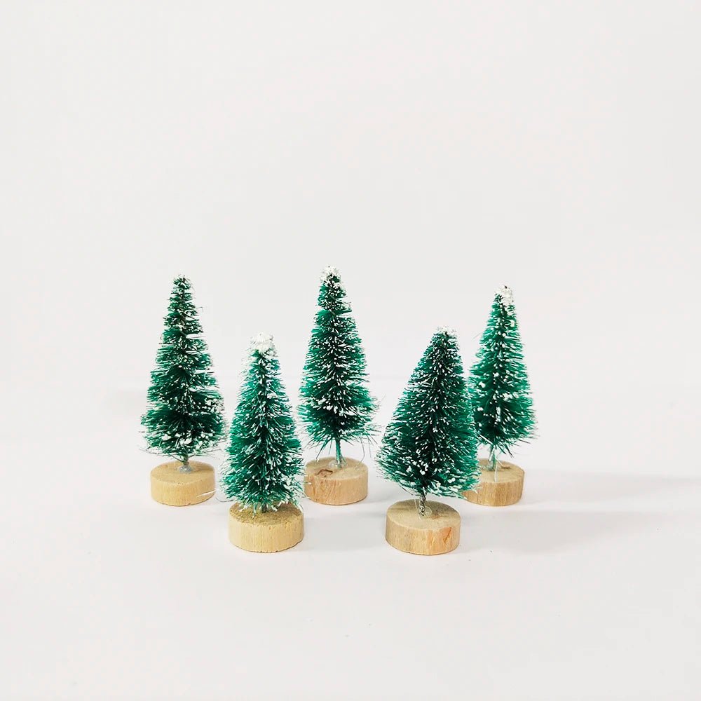5/8pcs Mini Christmas Trees Small Artificial Christmas Tree Ornament Cedar Pine Sisal Tabletop Merry Christmas Party Decoration - MAGUSTA BEAUTY