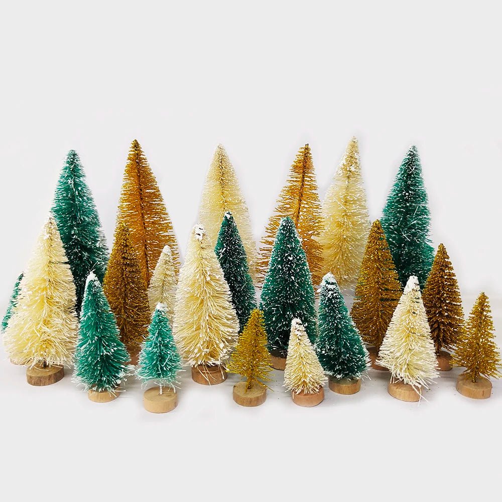 5/8pcs Mini Christmas Trees Small Artificial Christmas Tree Ornament Cedar Pine Sisal Tabletop Merry Christmas Party Decoration - MAGUSTA BEAUTY