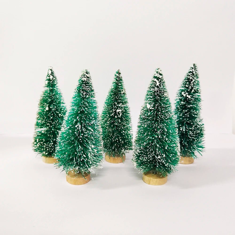 5/8pcs Mini Christmas Trees Small Artificial Christmas Tree Ornament Cedar Pine Sisal Tabletop Merry Christmas Party Decoration - MAGUSTA BEAUTY