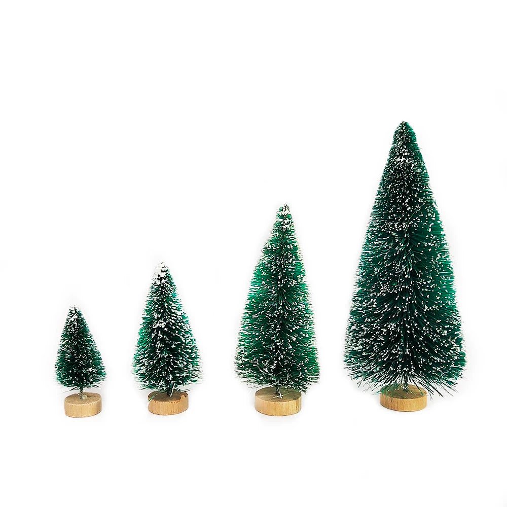 5/8pcs Mini Christmas Trees Small Artificial Christmas Tree Ornament Cedar Pine Sisal Tabletop Merry Christmas Party Decoration - MAGUSTA BEAUTY