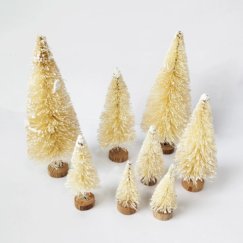 5/8pcs Mini Christmas Trees Small Artificial Christmas Tree Ornament Cedar Pine Sisal Tabletop Merry Christmas Party Decoration - MAGUSTA BEAUTY