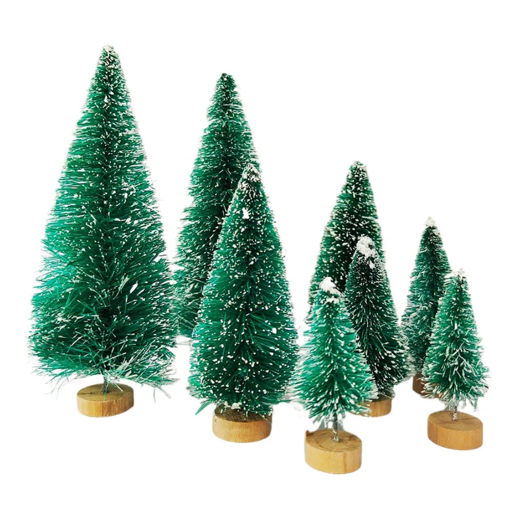 5/8pcs Mini Christmas Trees Small Artificial Christmas Tree Ornament Cedar Pine Sisal Tabletop Merry Christmas Party Decoration - MAGUSTA BEAUTY
