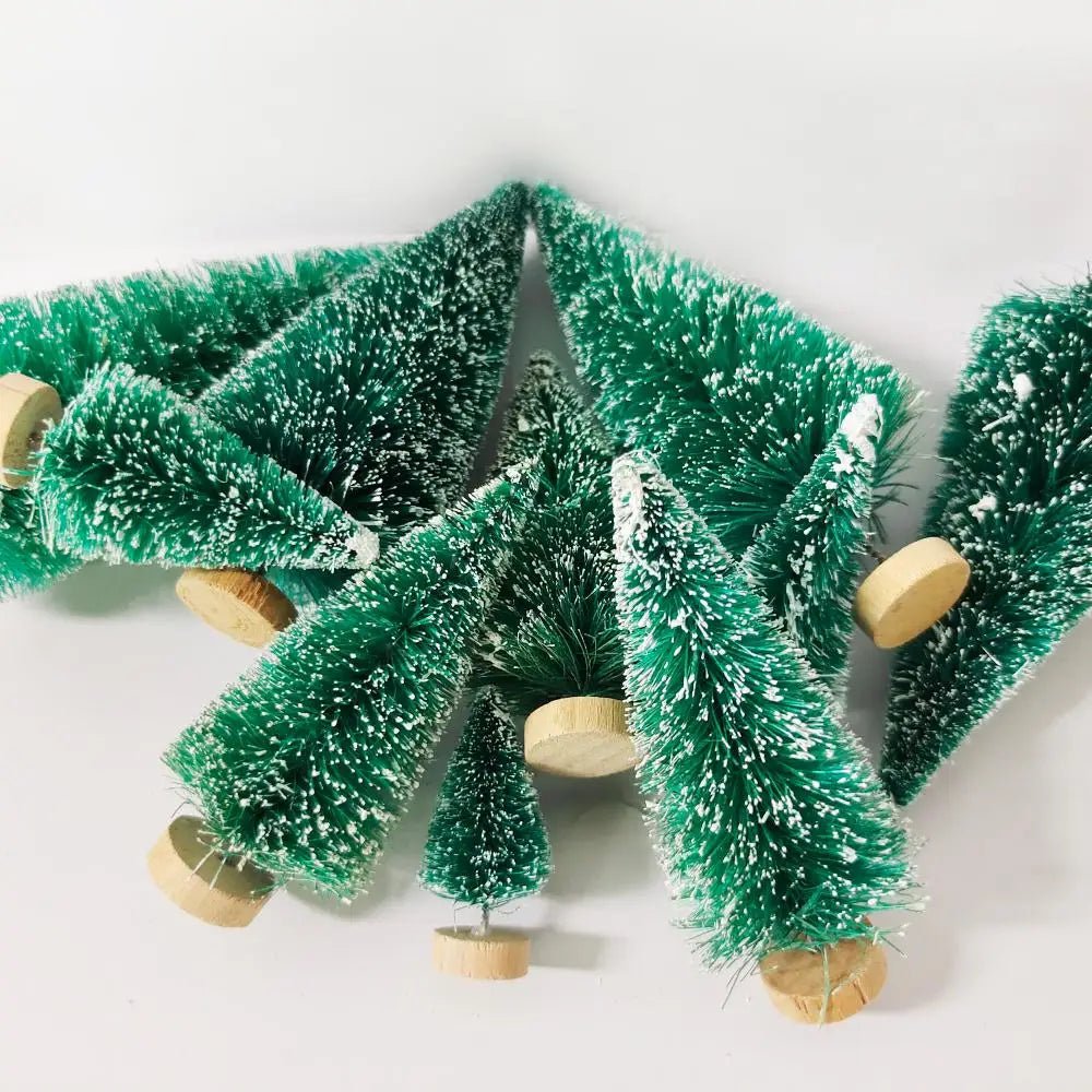 5/8pcs Mini Christmas Trees Small Artificial Christmas Tree Ornament Cedar Pine Sisal Tabletop Merry Christmas Party Decoration - MAGUSTA BEAUTY