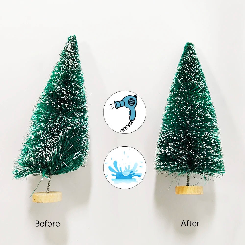 5/8pcs Mini Christmas Trees Small Artificial Christmas Tree Ornament Cedar Pine Sisal Tabletop Merry Christmas Party Decoration - MAGUSTA BEAUTY