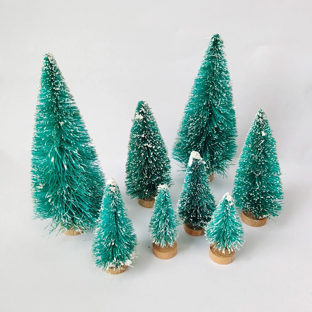 5/8pcs Mini Christmas Trees Small Artificial Christmas Tree Ornament Cedar Pine Sisal Tabletop Merry Christmas Party Decoration - MAGUSTA BEAUTY