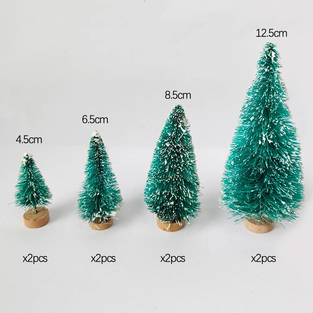 5/8pcs Mini Christmas Trees Small Artificial Christmas Tree Ornament Cedar Pine Sisal Tabletop Merry Christmas Party Decoration - MAGUSTA BEAUTY