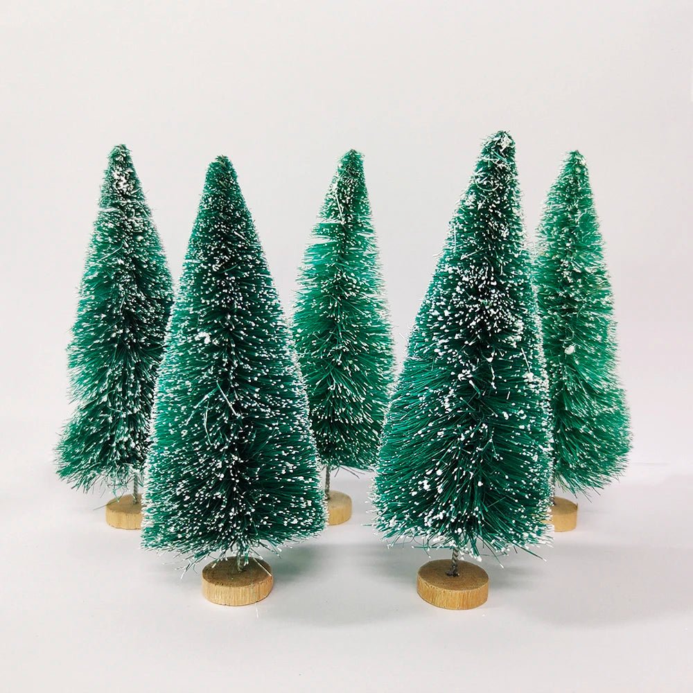 5/8pcs Mini Christmas Trees Small Artificial Christmas Tree Ornament Cedar Pine Sisal Tabletop Merry Christmas Party Decoration - MAGUSTA BEAUTY