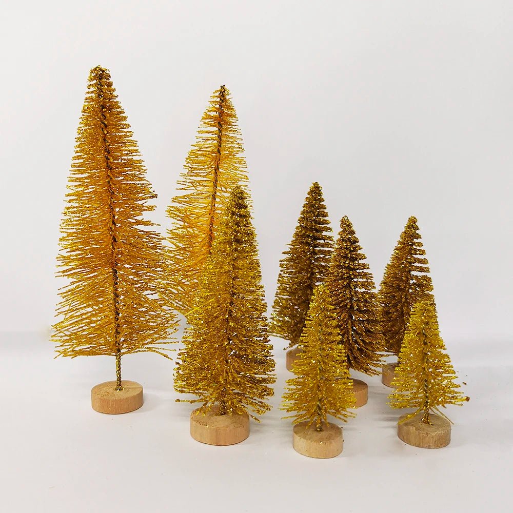 5/8pcs Mini Christmas Trees Small Artificial Christmas Tree Ornament Cedar Pine Sisal Tabletop Merry Christmas Party Decoration - MAGUSTA BEAUTY