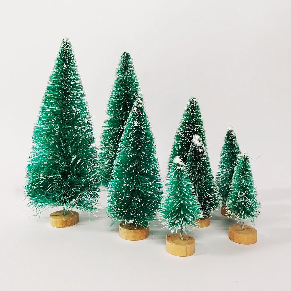 5/8pcs Mini Christmas Trees Small Artificial Christmas Tree Ornament Cedar Pine Sisal Tabletop Merry Christmas Party Decoration - MAGUSTA BEAUTY
