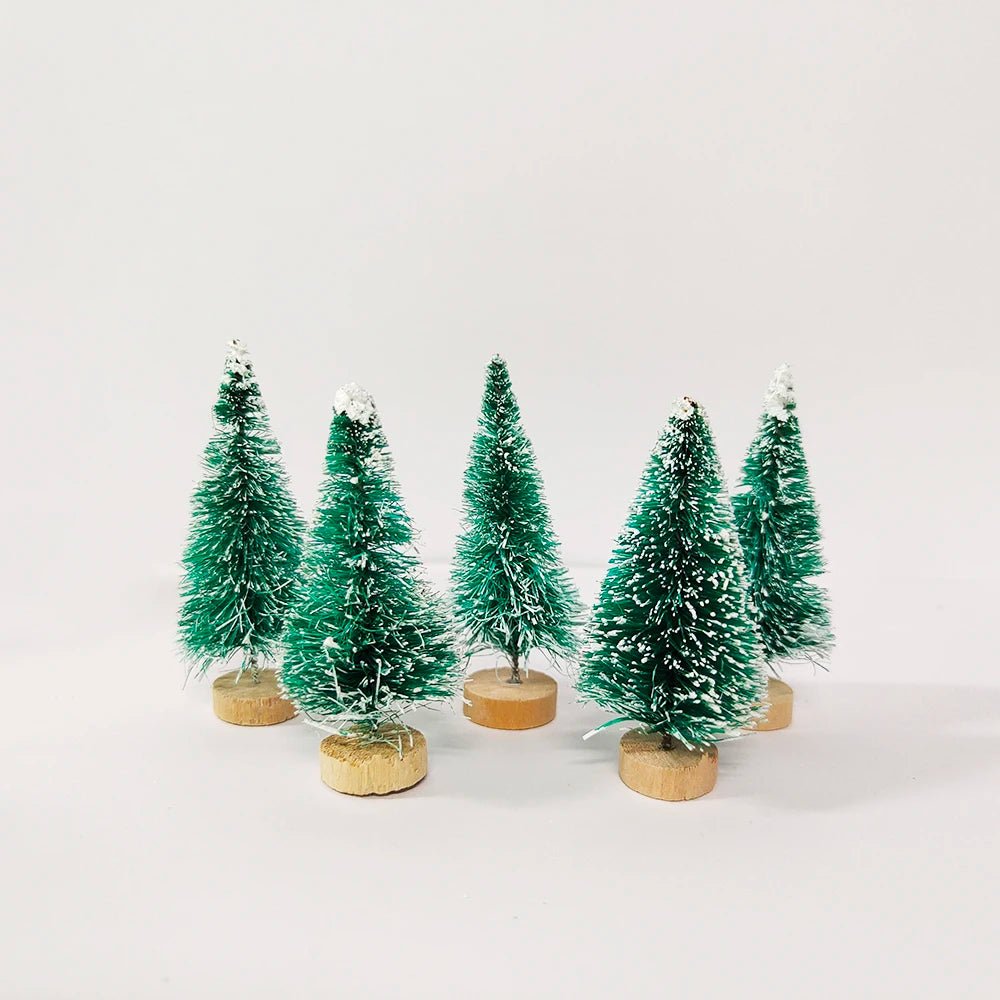 5/8pcs Mini Christmas Trees Small Artificial Christmas Tree Ornament Cedar Pine Sisal Tabletop Merry Christmas Party Decoration - MAGUSTA BEAUTY