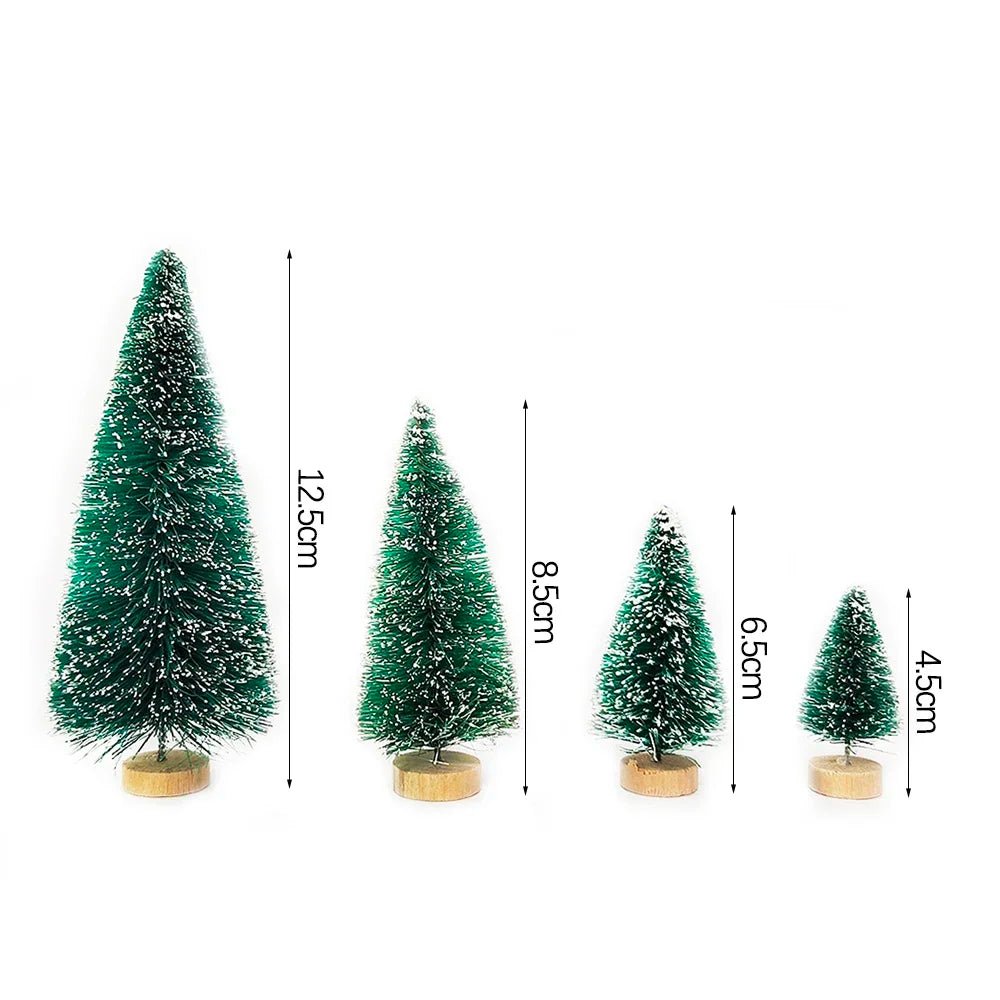 5/8pcs Mini Christmas Trees Small Artificial Christmas Tree Ornament Cedar Pine Sisal Tabletop Merry Christmas Party Decoration - MAGUSTA BEAUTY