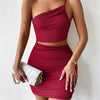 Women's Dresses Solid Sexy Backless One Shoulder Bodycon Dress