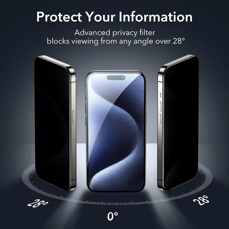 5PCS Anti-Spy Glass For iPhone 16 15 14 13 12 11 Pro Max Privacy Screen Protectors For iPhone X XS XR 7 8 Plus SE Tempered Glass - MAGUSTA BEAUTY