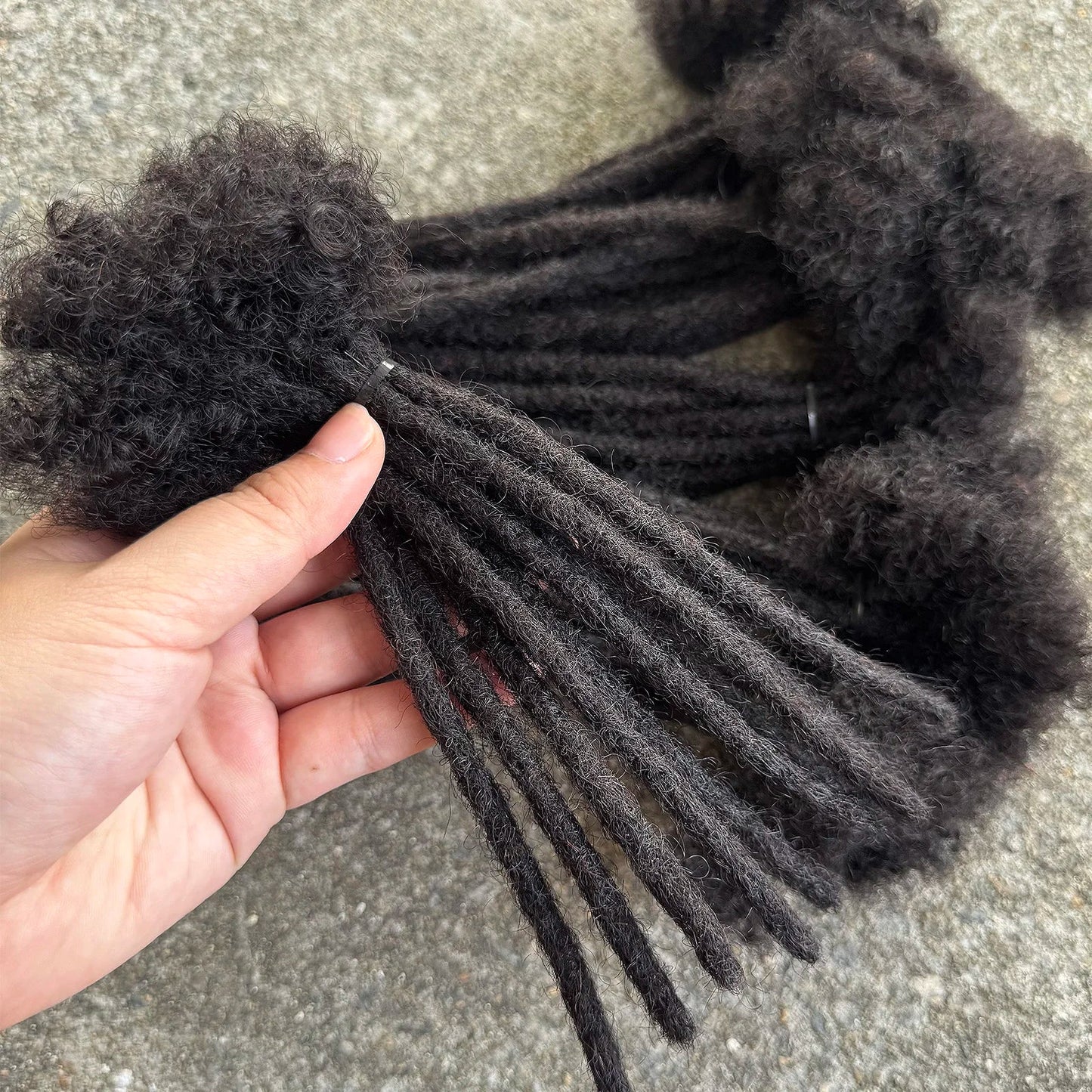 6 Inches Dreadlock Extensions Human Hair 0.6cm Width Full Handmade Loc Extensions Crochet Hair Human Hair for Man Women - MAGUSTA BEAUTY