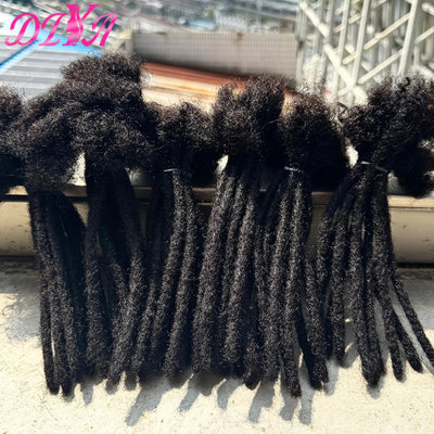 6 Inches Dreadlock Extensions Human Hair 0.6cm Width Full Handmade Loc Extensions Crochet Hair Human Hair for Man Women - MAGUSTA BEAUTY