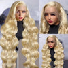 613 13x6 Lace Front Wig Human Hair Body Wave Blonde Lace Frontal Wigs for Women 220 Density Natural Hairline With Baby Hair - MAGUSTA BEAUTY