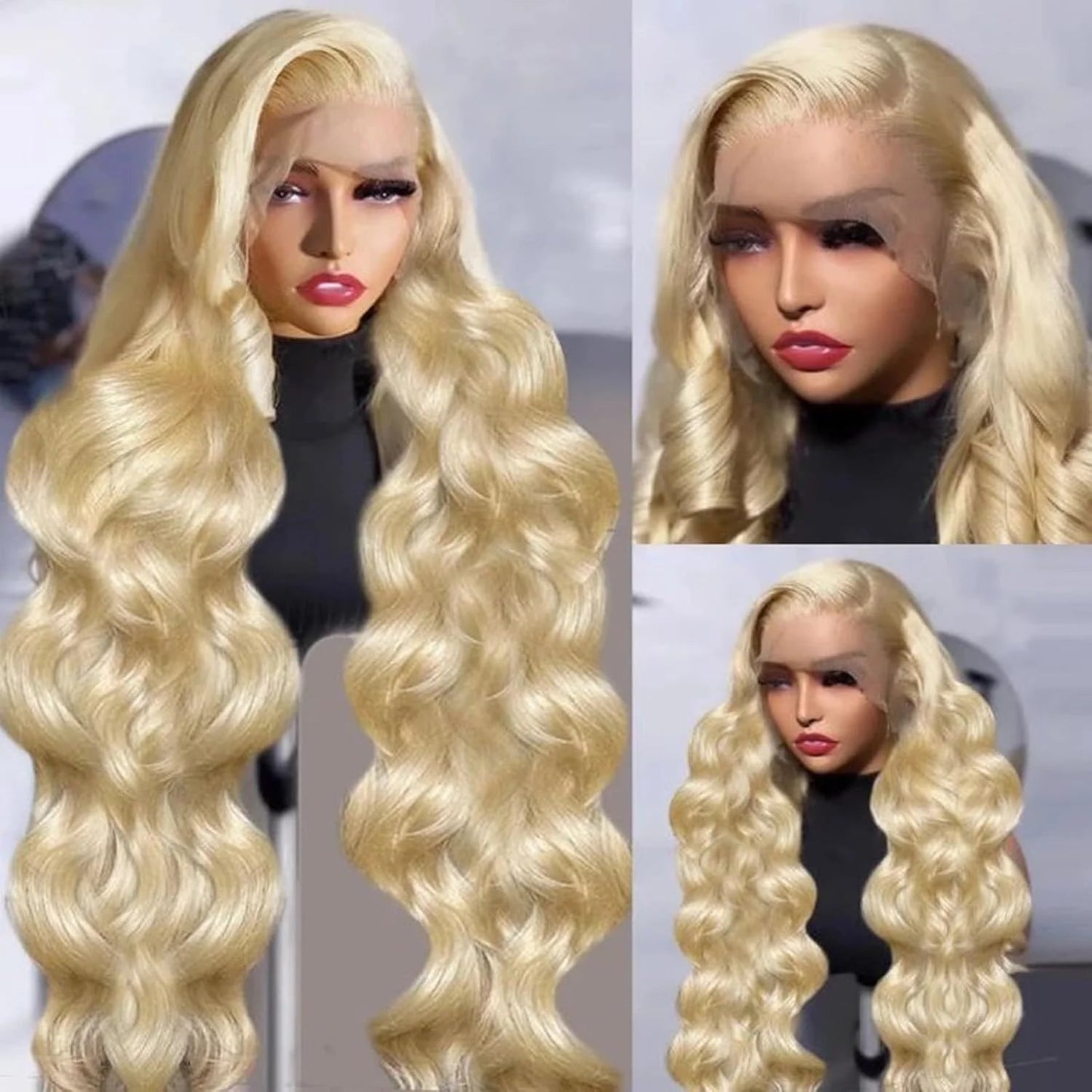 613 13x6 Lace Front Wig Human Hair Body Wave Blonde Lace Frontal Wigs for Women 220 Density Natural Hairline With Baby Hair - MAGUSTA BEAUTY
