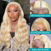613 13x6 Lace Front Wig Human Hair Body Wave Blonde Lace Frontal Wigs for Women 220 Density Natural Hairline With Baby Hair - MAGUSTA BEAUTY