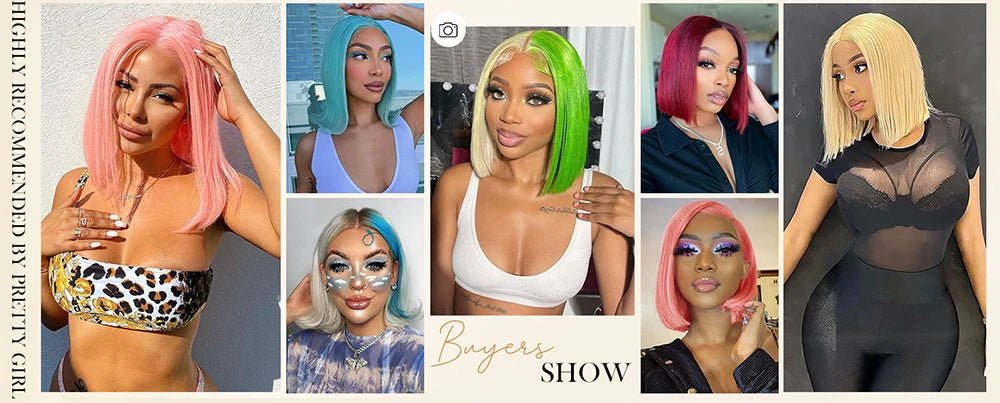 613 Blonde Short Bob Wig Transparent Lace Front Human Hair Wigs Straight 13X4 Burgundy 99j Brown Colored Cut Lace Frontal Wig - MAGUSTA BEAUTY
