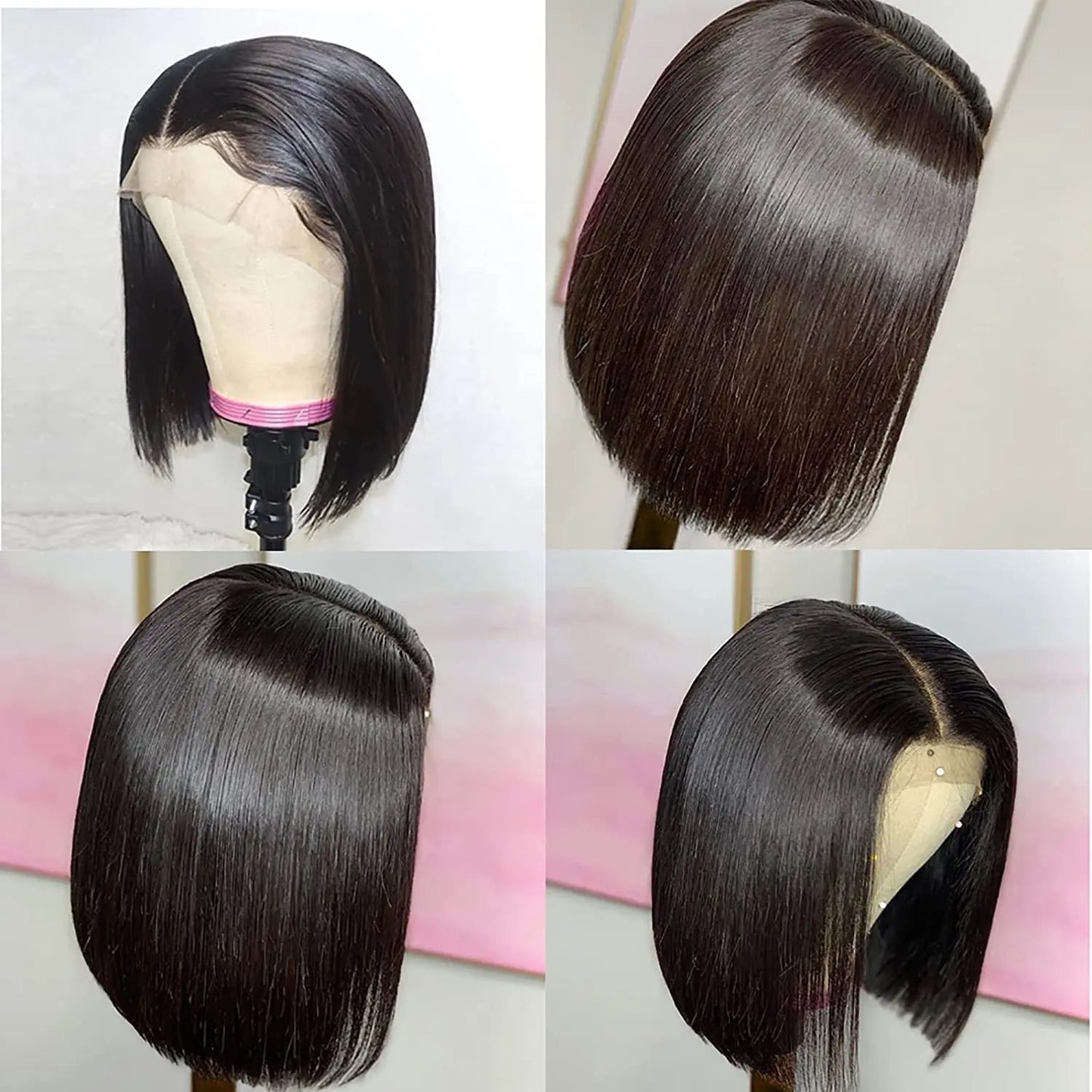 613 Blonde Short Bob Wig Transparent Lace Front Human Hair Wigs Straight 13X4 Burgundy 99j Brown Colored Cut Lace Frontal Wig - MAGUSTA BEAUTY