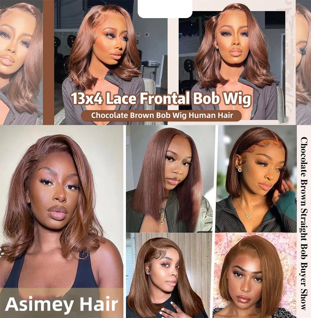 613 Blonde Short Bob Wig Transparent Lace Front Human Hair Wigs Straight 13X4 Burgundy 99j Brown Colored Cut Lace Frontal Wig - MAGUSTA BEAUTY