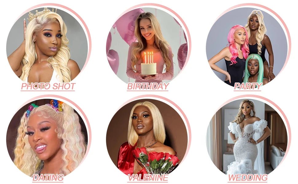 613 Curly Honey Blonde Lace Front Human Hair Wigs Loose Deep Wave 13x6 13×4 HD Water Wave Color Transparent Lace Frontal Wigs - MAGUSTA BEAUTY