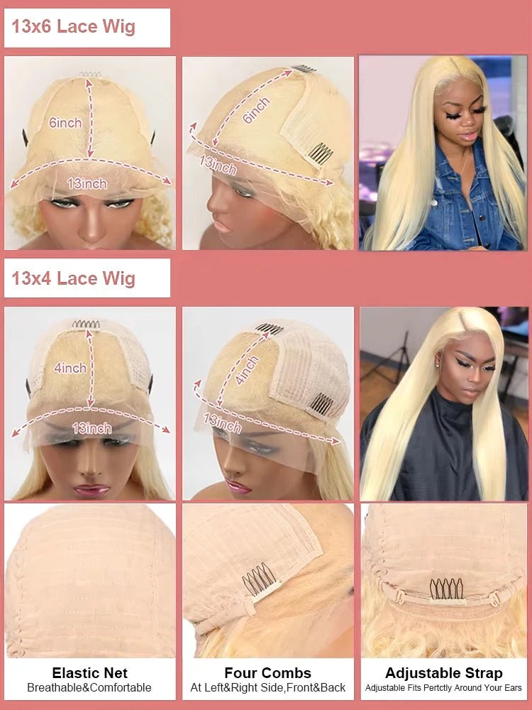 613 Curly Honey Blonde Lace Front Human Hair Wigs Loose Deep Wave 13x6 13×4 HD Water Wave Color Transparent Lace Frontal Wigs - MAGUSTA BEAUTY