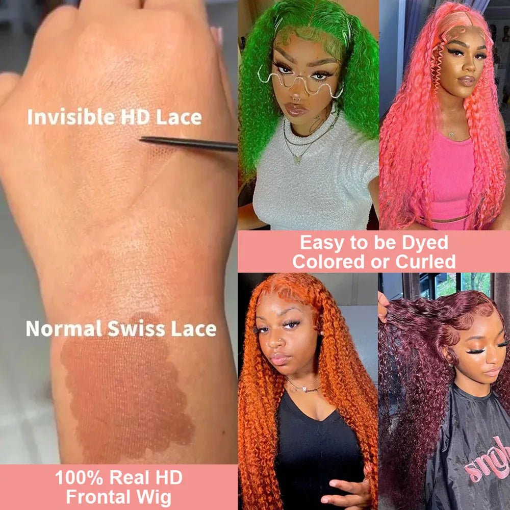 613 Curly Honey Blonde Lace Front Human Hair Wigs Loose Deep Wave 13x6 13×4 HD Water Wave Color Transparent Lace Frontal Wigs - MAGUSTA BEAUTY