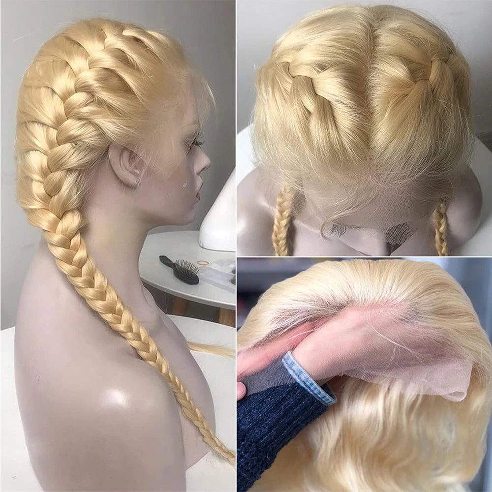 613 Curly Honey Blonde Lace Front Human Hair Wigs Loose Deep Wave 13x6 13×4 HD Water Wave Color Transparent Lace Frontal Wigs - MAGUSTA BEAUTY