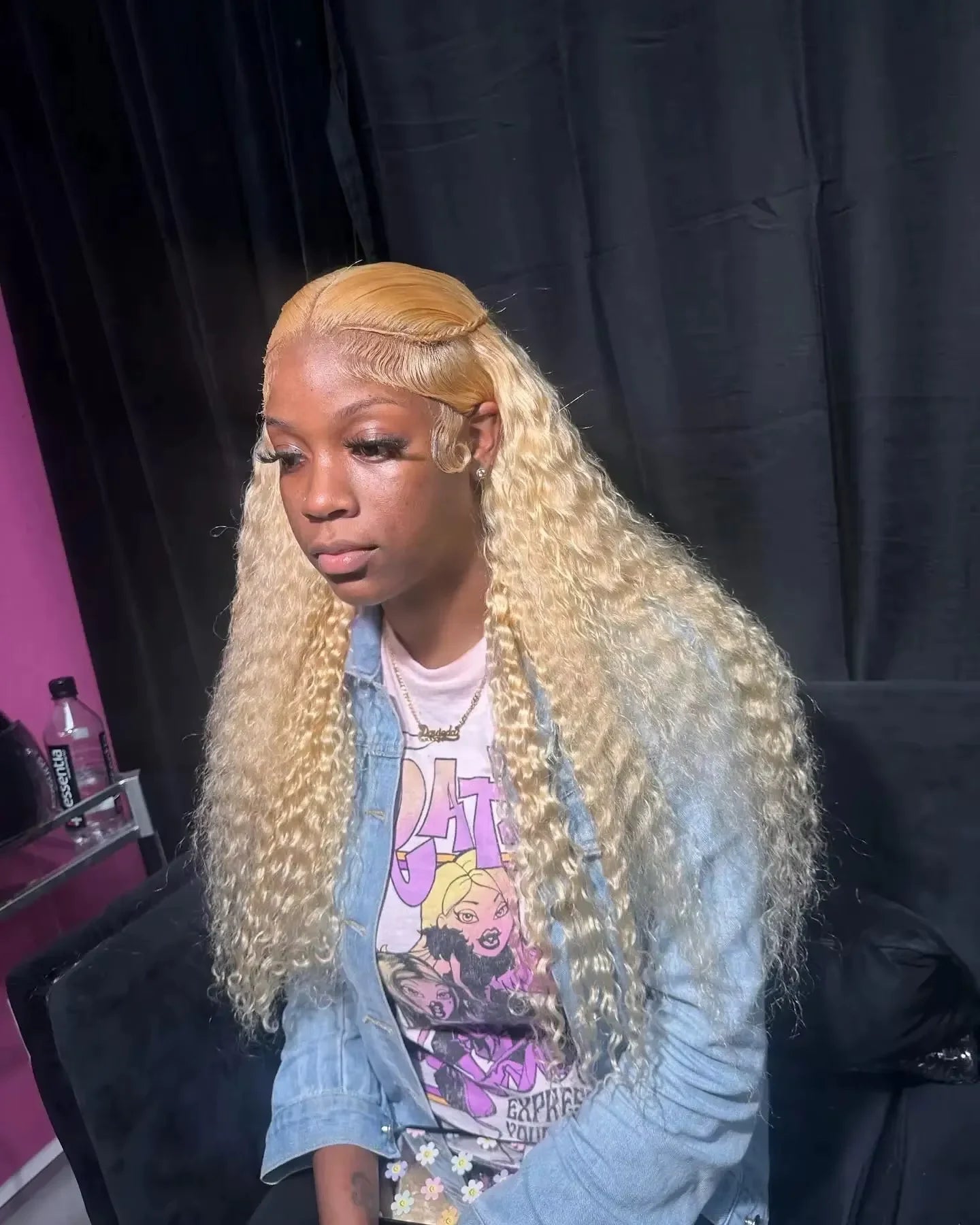 613 Curly Honey Blonde Lace Front Human Hair Wigs Loose Deep Wave 13x6 13×4 HD Water Wave Color Transparent Lace Frontal Wigs - MAGUSTA BEAUTY