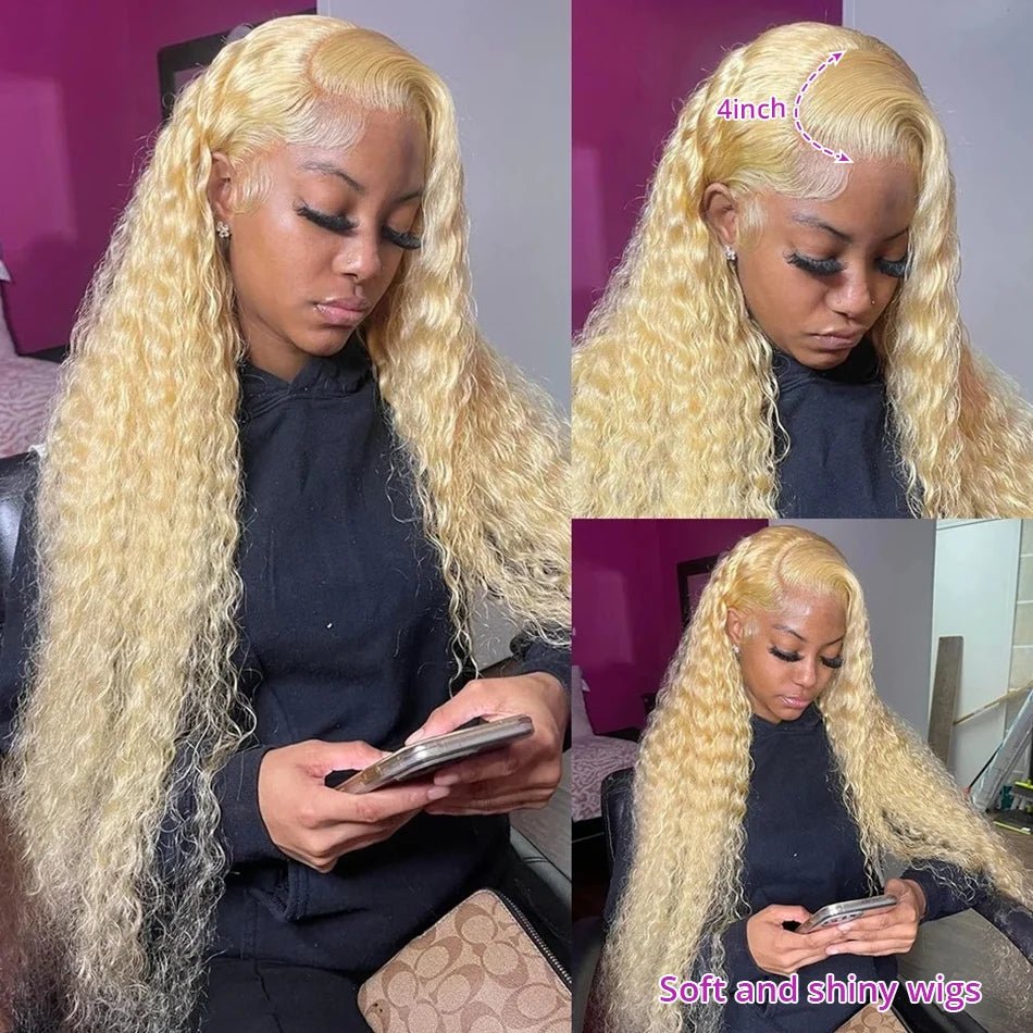 613 Hd Lace Frontal Wig 13X6 Blonde Lace Front Wig Human Hair 13X4 Curly Lace Front Human Hair Wig Hd Lace Wig 13X6 Human Hair - MAGUSTA BEAUTY
