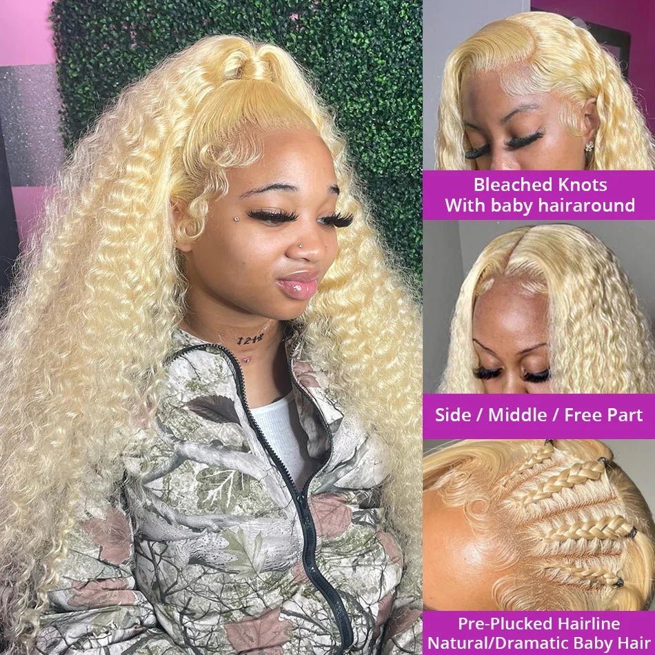 613 Hd Lace Frontal Wig 13X6 Blonde Lace Front Wig Human Hair 13X4 Curly Lace Front Human Hair Wig Hd Lace Wig 13X6 Human Hair - MAGUSTA BEAUTY