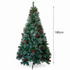 6/7FT Realistic Green Artificial Christmas Tree,Unlit,Decorated with Natural Pinecones & Holly Berries, Quick Setup,Metal Stand - MAGUSTA BEAUTY