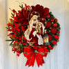 6/7FT Realistic Green Artificial Christmas Tree,Unlit,Decorated with Natural Pinecones & Holly Berries, Quick Setup,Metal Stand - MAGUSTA BEAUTY