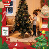 6/7FT Realistic Green Artificial Christmas Tree,Unlit,Decorated with Natural Pinecones & Holly Berries, Quick Setup,Metal Stand - MAGUSTA BEAUTY