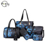 6/Piece Set Mother Handbag Vintage Tote Bags Printed High Quality Women's Bag Trend One Shoulder Crossbody Women Handbags Purse - MAGUSTA BEAUTY